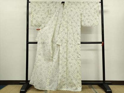 平和屋着物∴夏物　浴衣　綿紅梅　舞葉文　綿　逸品　CABJ2606ze
