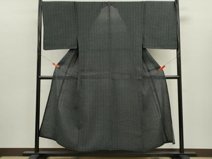 平和屋着物∴男性　夏物　小紋・浴衣兼用　刺し子　間道　綿麻　逸品　CABJ2607ze