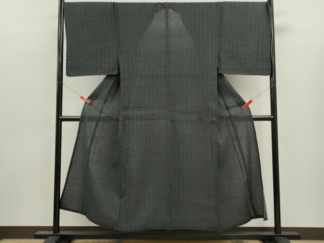 平和屋着物∴男性　夏物　小紋・浴衣兼用　刺し子　間道　綿麻　逸品　CABJ2607ze