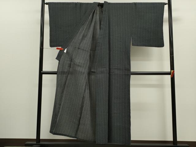 平和屋着物∴男性　夏物　小紋・浴衣兼用　刺し子　間道　綿麻　逸品　CABJ2607ze