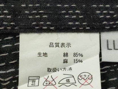 平和屋着物∴男性　夏物　小紋・浴衣兼用　刺し子　間道　綿麻　逸品　CABJ2607ze