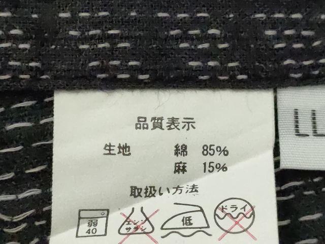 平和屋着物∴男性　夏物　小紋・浴衣兼用　刺し子　間道　綿麻　逸品　CABJ2607ze