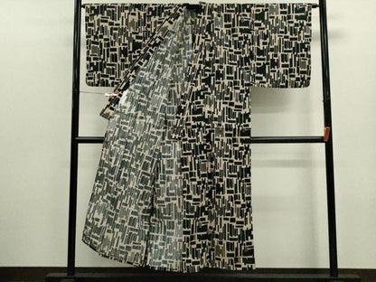 平和屋着物∴男性　夏物　浴衣　幾何学模様　綿　逸品　CABJ2614ze