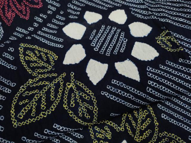 平和屋着物∴夏物　浴衣　有松鳴海絞り　舞花文　綿　逸品　CABJ2619ze