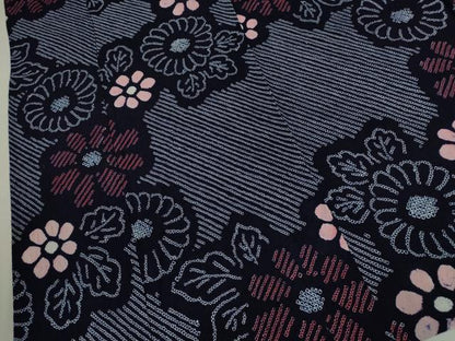 平和屋着物∴夏物　浴衣　有松鳴海絞り　草花文　綿　逸品　CABJ2621ze