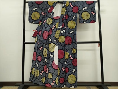 平和屋着物∴夏物　浴衣　有松鳴海絞り　唐草文　綿　逸品　CABJ2622ze