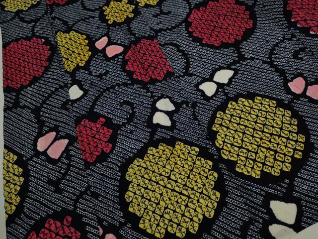 平和屋着物∴夏物　浴衣　有松鳴海絞り　唐草文　綿　逸品　CABJ2622ze