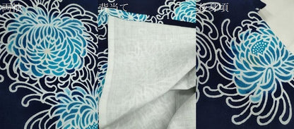 平和屋着物∴夏物　浴衣　藍　注染　乱菊　綿　逸品　CABJ2633ze
