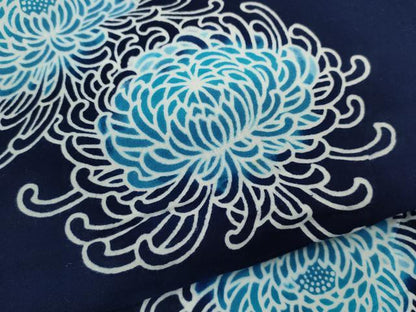 平和屋着物∴夏物　浴衣　藍　注染　乱菊　綿　逸品　CABJ2633ze