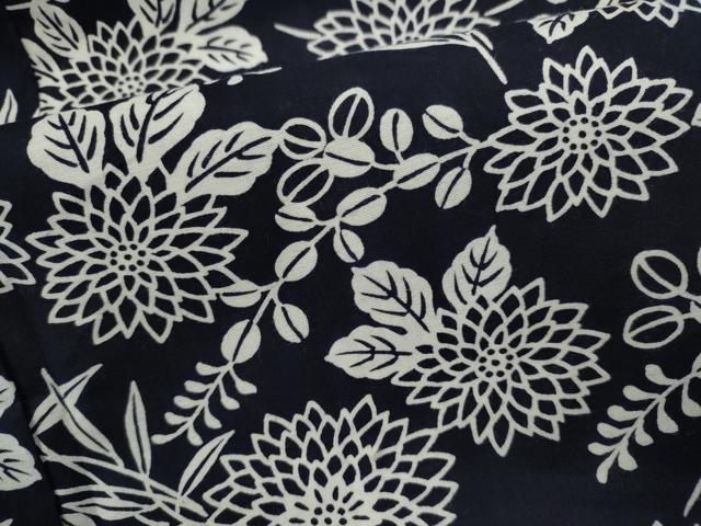 平和屋着物∴夏物　浴衣　注染　草花文　綿　逸品　CABJ2634ze