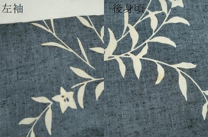 平和屋着物∴夏物　浴衣　注染　手縫い　草花文　綿　逸品　CABJ2635ze
