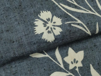 平和屋着物∴夏物　浴衣　注染　手縫い　草花文　綿　逸品　CABJ2635ze