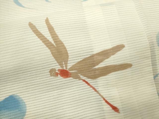平和屋着物∴夏物　浴衣　綿絽　トンボ　綿　逸品　CABJ2639ze