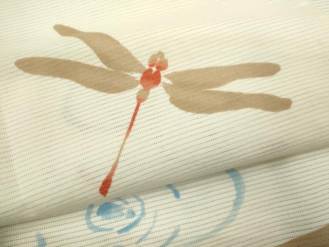 平和屋着物∴夏物　浴衣　綿絽　トンボ　綿　逸品　CABJ2639ze