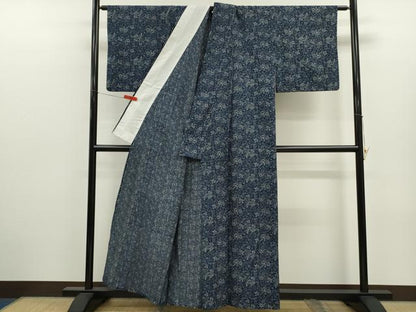 平和屋着物∴夏物　浴衣　注染　草花文　綿　逸品　CABJ2644ze