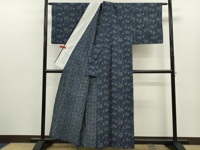 平和屋着物∴夏物　浴衣　注染　草花文　綿　逸品　CABJ2644ze