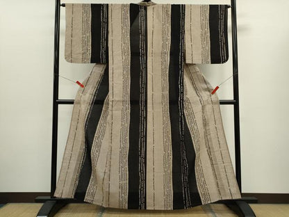 平和屋着物∴夏物　浴衣　注染　手縫い　間道　綿　逸品　CABJ2645ze