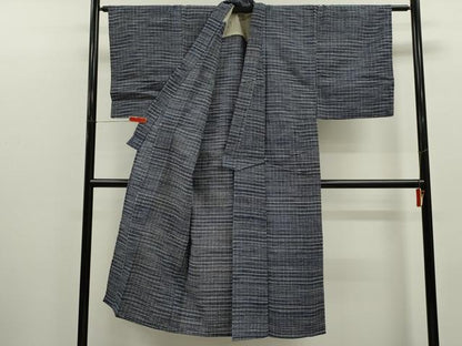平和屋着物∴夏物　男性　浴衣　注染　格子柄　綿　逸品　CABJ2660ze
