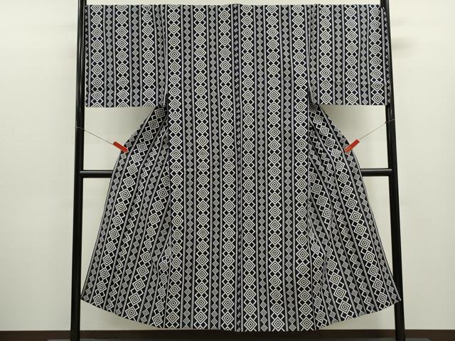 平和屋着物∴夏物　男性　浴衣　注染　菱間道　綿　逸品　未使用　CABJ2661ze