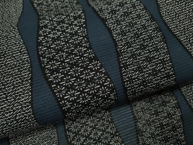平和屋着物∴夏物　浴衣　綿絽　手縫い　立涌吉祥花文　綿　逸品　CABJ2662ze