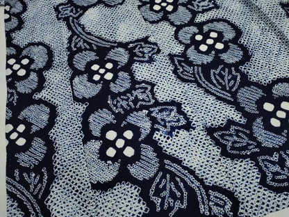 平和屋着物∴夏物　浴衣　有松鳴海絞り　草花文　綿　逸品　CABJ2674ze