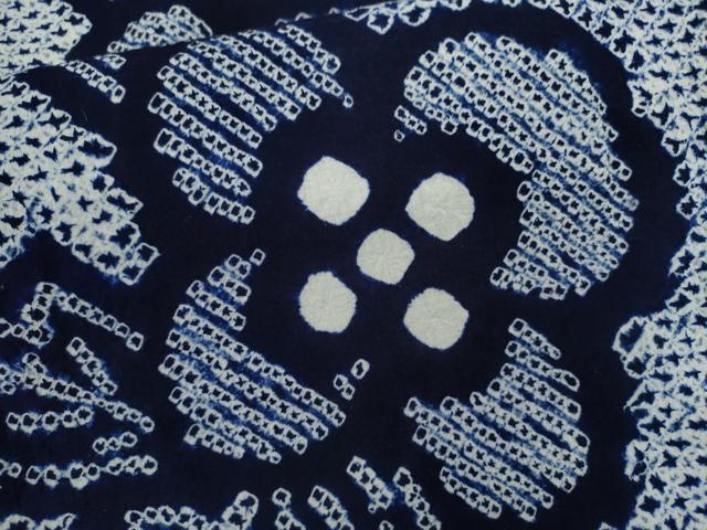 平和屋着物∴夏物　浴衣　有松鳴海絞り　草花文　綿　逸品　CABJ2674ze