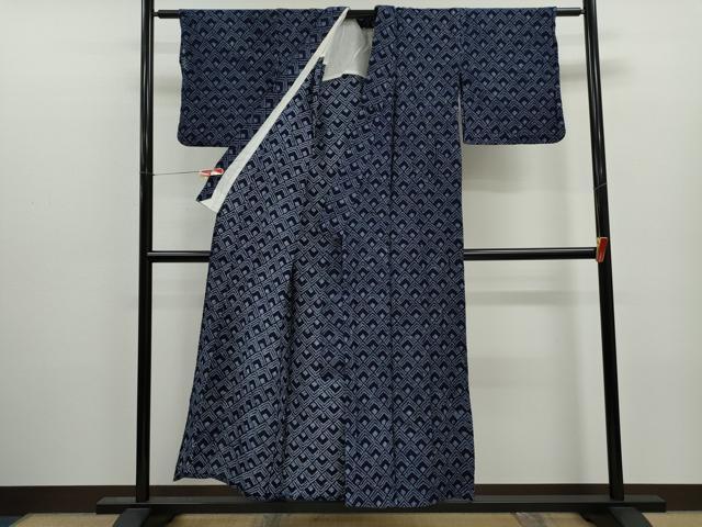 平和屋着物∴夏物　浴衣　有松鳴海絞り　抽象文　綿　逸品　CABJ2676ze