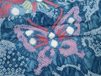 平和屋着物∴夏物　浴衣　有松鳴海絞り　舞蝶文　綿　逸品　CABJ2677ze
