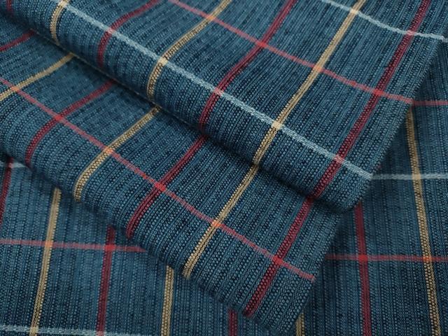平和屋着物∴夏物　阿波しじら織　浴衣　格子柄　綿　逸品　CABJ2682ze