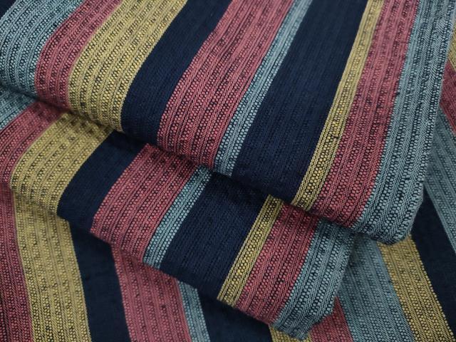 平和屋着物∴夏物　阿波しじら織　浴衣　縞　綿　逸品　CABJ2688ze