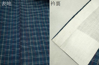 平和屋着物∴夏物　阿波しじら織　浴衣　格子柄　綿　逸品　CABJ2693ze