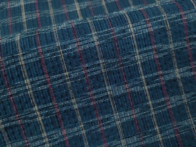 平和屋着物∴夏物　阿波しじら織　浴衣　格子柄　綿　逸品　CABJ2693ze