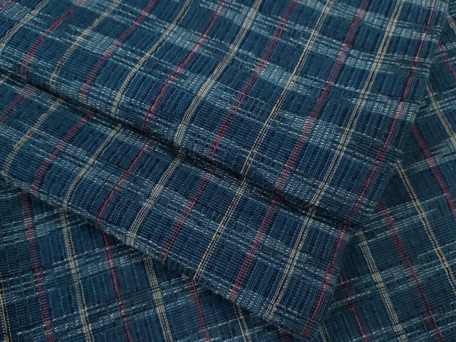 平和屋着物∴夏物　阿波しじら織　浴衣　格子柄　綿　逸品　CABJ2693ze