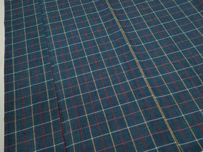平和屋着物∴夏物　阿波しじら織　浴衣　格子柄　綿　逸品　CABJ2695ze