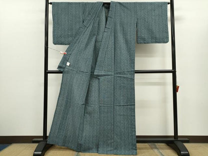 平和屋着物∴夏物　阿波しじら織　浴衣　格子柄　綿　逸品　CABJ2697ze