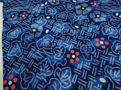 平和屋着物∴夏物　浴衣　有松鳴海絞り　草花文　綿　逸品　CABJ2707ze