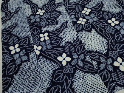 平和屋着物∴夏物　浴衣　有松鳴海絞り　枝花文　綿　逸品　CABJ2709ze