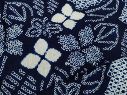 平和屋着物∴夏物　浴衣　有松鳴海絞り　枝花文　綿　逸品　CABJ2709ze