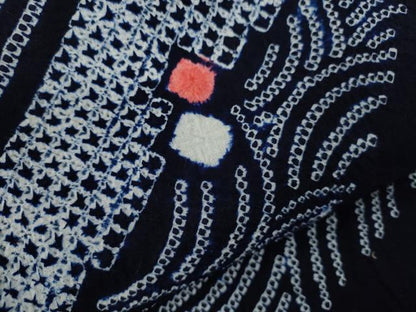 平和屋着物∴夏物　浴衣　有松鳴海絞り　流水丸文　綿　逸品　CABJ2711ze