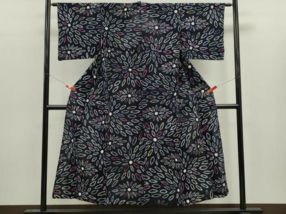 平和屋着物∴夏物　浴衣　有松鳴海絞り　舞花文　綿　逸品　CABJ2717ze