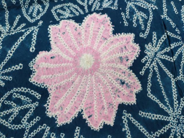 平和屋着物∴夏物　浴衣　有松鳴海絞り　麻の葉草花文　綿　逸品　未使用　CABJ2719ze