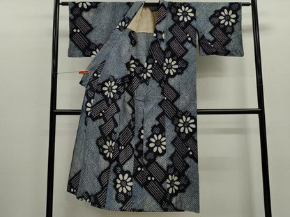 平和屋着物∴夏物　浴衣　有松鳴海絞り　舞花文　綿　逸品　CABJ2728ze