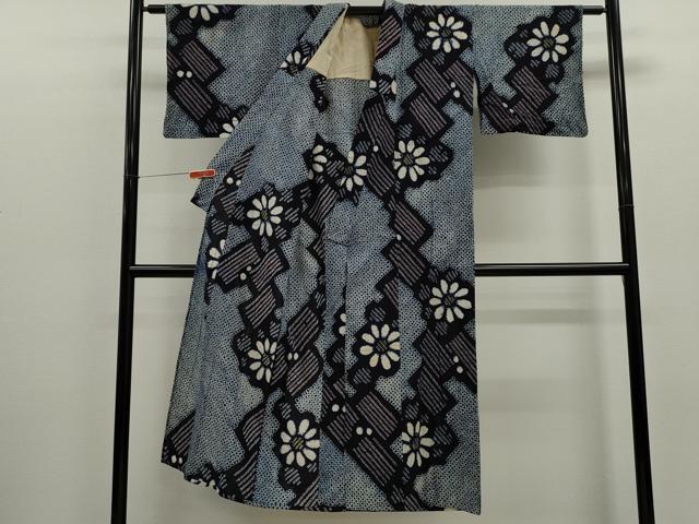 平和屋着物∴夏物　浴衣　有松鳴海絞り　舞花文　綿　逸品　CABJ2728ze
