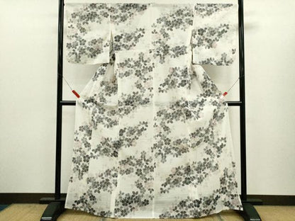 平和屋着物∴夏物　浴衣　注染　綿絽　撫子萩文　夢工房　日本製　綿　逸品　CABJ2735ze