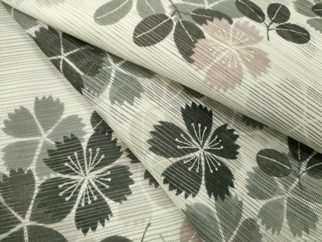 平和屋着物∴夏物　浴衣　注染　綿絽　撫子萩文　夢工房　日本製　綿　逸品　CABJ2735ze