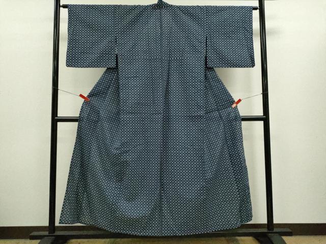 平和屋着物∴夏物　浴衣　注染　抽象文　手縫い　綿　逸品　CABJ2736ze