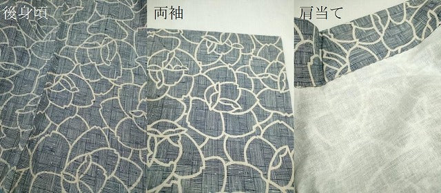 平和屋着物∴夏物　浴衣　注染　花尽くし　手縫い　綿　逸品　CABJ2743ze