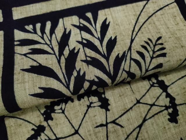 平和屋着物∴夏物　浴衣　注染　草木文　手縫い　綿　逸品　CABJ2744ze