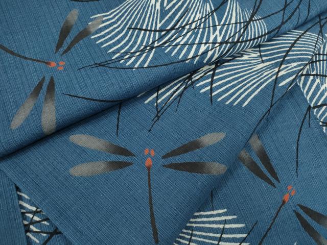 平和屋着物∴夏物　浴衣　注染　トンボ　手縫い　綿　逸品　CABJ2746ze
