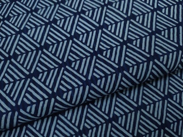 平和屋着物∴夏物　浴衣　両面染　菱文　手縫い　綿　逸品　CABJ2749ze